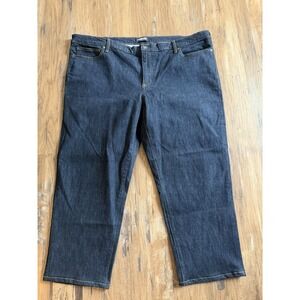 Lands End Square Rigger Men's Jeans Dark Wash Traditional Fit Denim Size 50/T